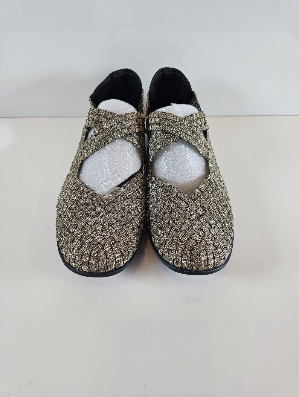 Bernie Mev Woven Metallic Bronze Comfort Flats Women's EU 40 US 9 NWOB - Picture 3 of 8
